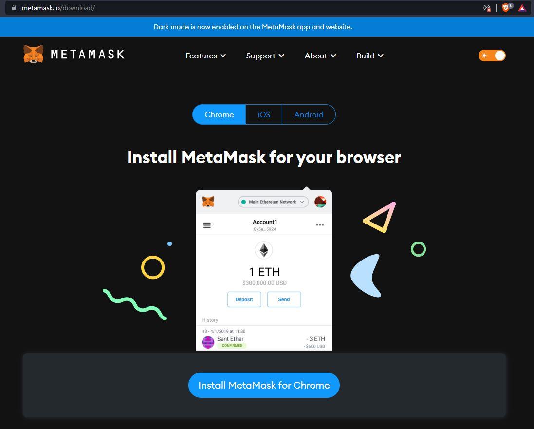 Metamask download page