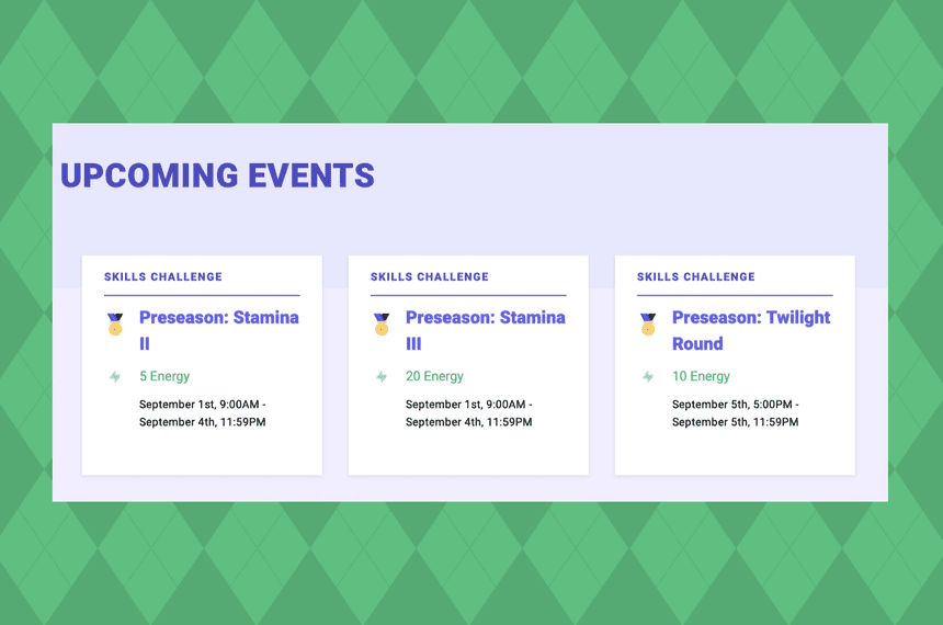 upcoming event
