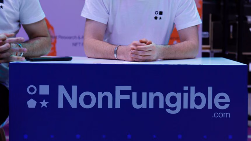 NonFungible.com Booth closeup Non-Fungible Conference Lisbon 2022